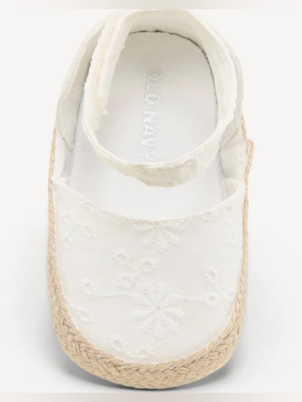 🤍 12~18 Mth White Eyelet Embroidered Espadrille Mary Jane with Jute Trim NWT